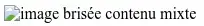 comment apparaîtrait une image brisée dans un scénario de contenu mixte