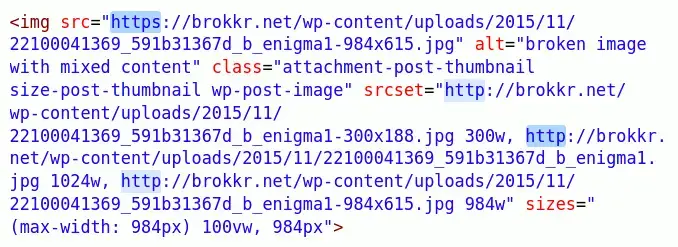 Un srcset non sécurisé dans l'élément img de WordPress