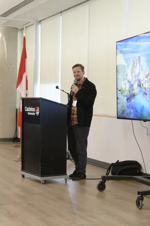 Matt Mullenweg speaking at WordCamp Canada 2025.